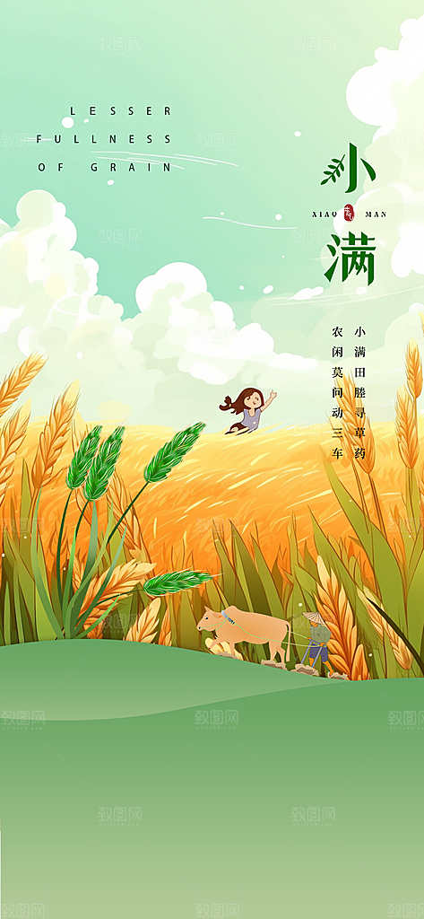 大气传统小满二十四节气海报