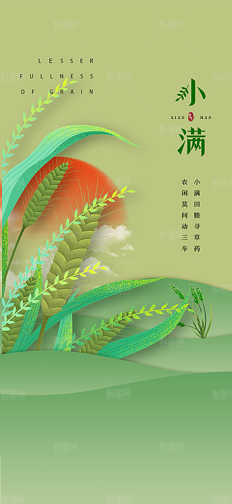 大气传统小满二十四节气海报