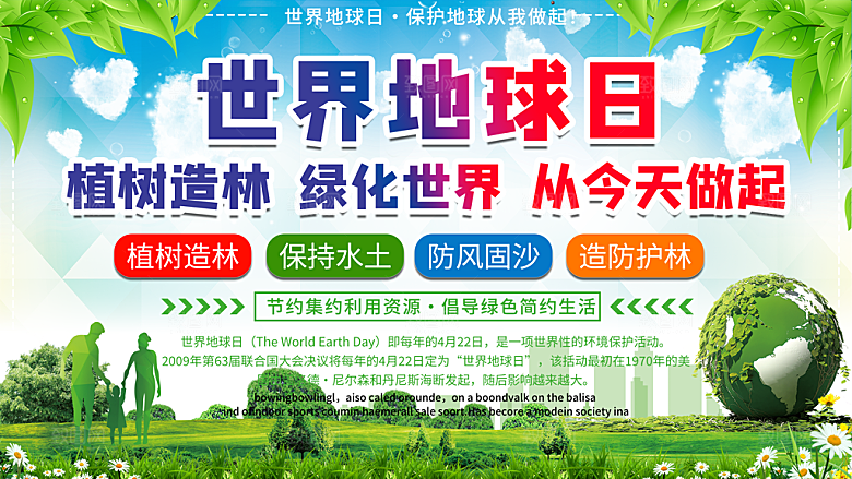 世界地球日公益宣传海报