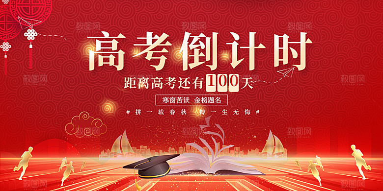 高考加油毕业考试展板