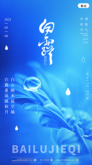 中国传统二十四节气白露节气宣传海报