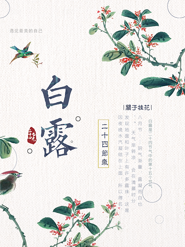 中国传统二十四节气白露节气宣传海报