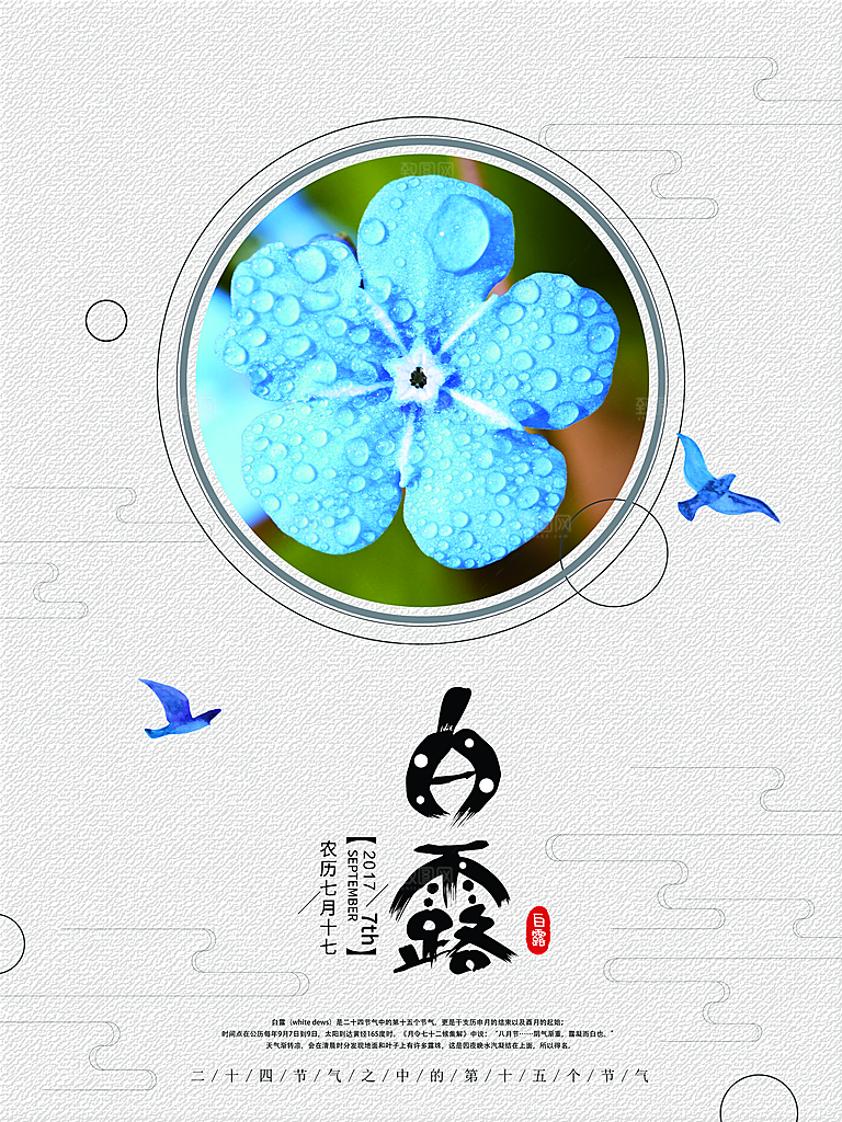 中国传统二十四节气白露节气宣传海报