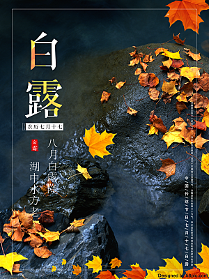 中国传统二十四节气白露节气宣传海报