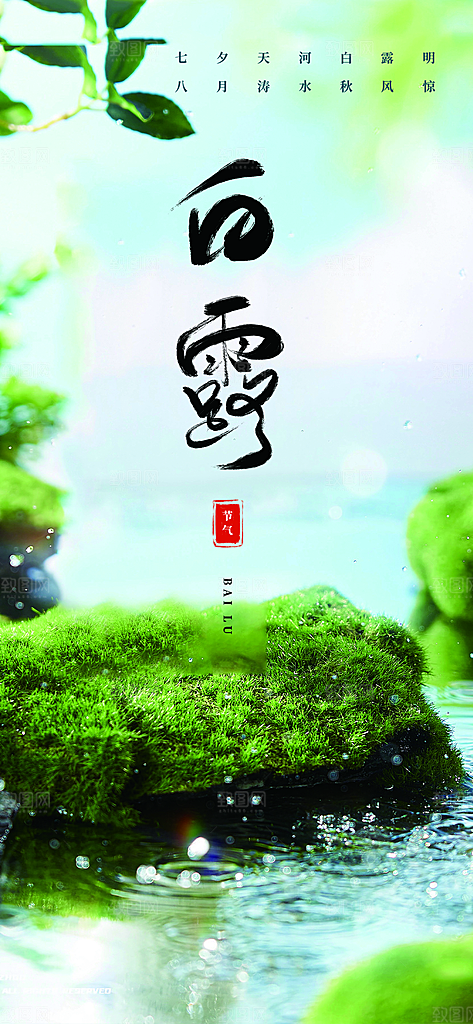 简约风传统白露二十四节气海报