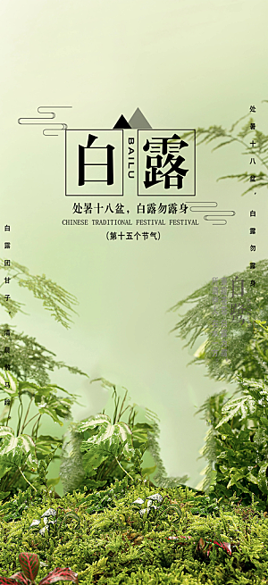 大气白露二十四节气海报
