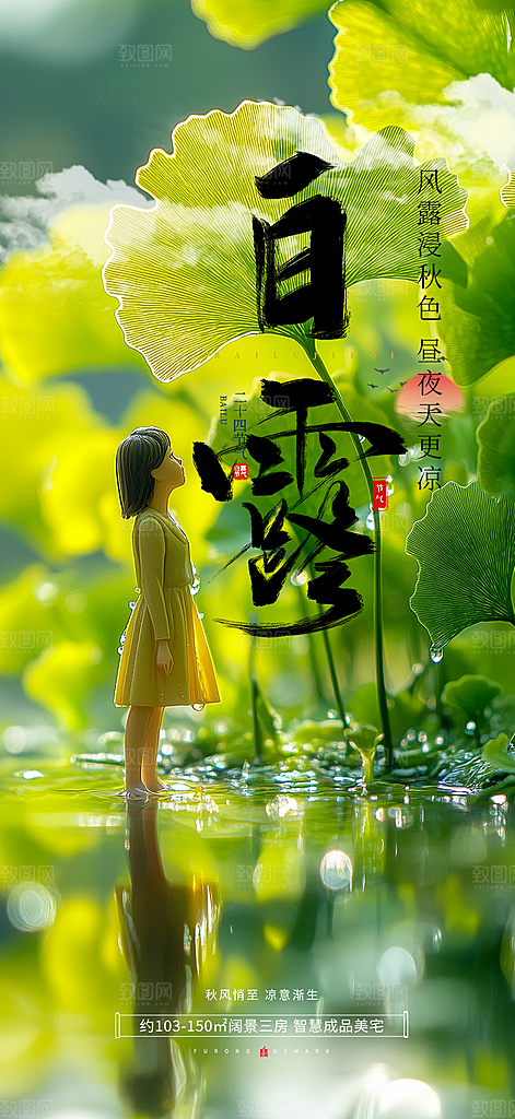 大气白露二十四节气海报