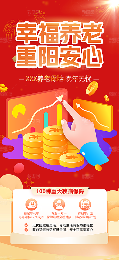 养老理财保险海报