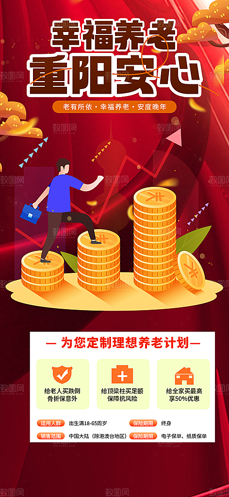 养老理财保险海报