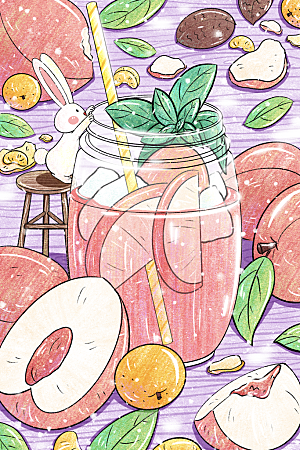 简约大气夏日风景插画海报