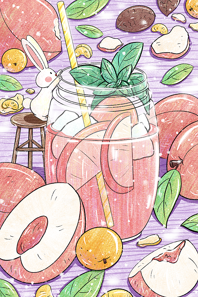 简约大气夏日风景插画海报