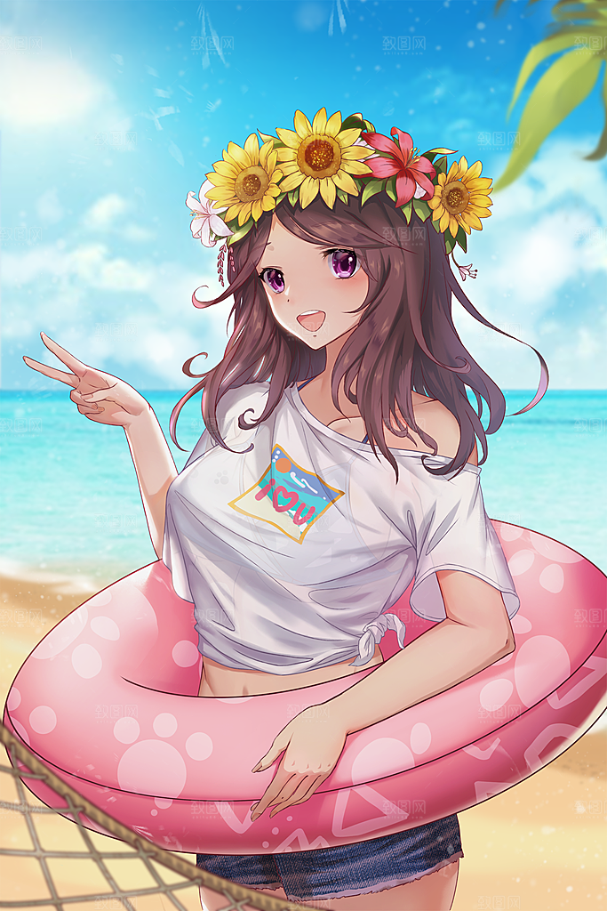 简约大气夏日风景插画海报
