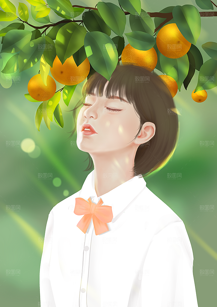 简约大气夏日风景插画海报