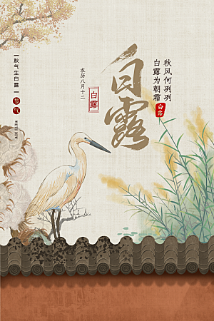 传统节气白露海报模板