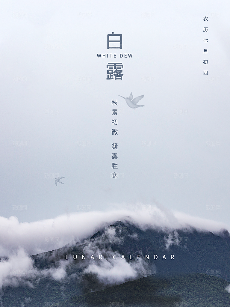 传统节气白露海报模版