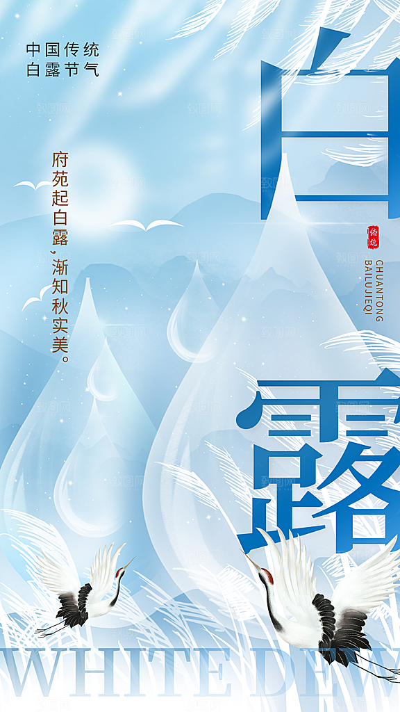 二十四节气白露海报