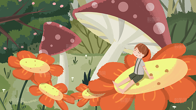 六一儿童节节日插画海报