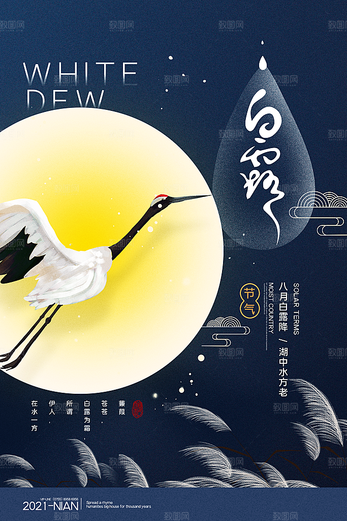 传统节气白露海报模板
