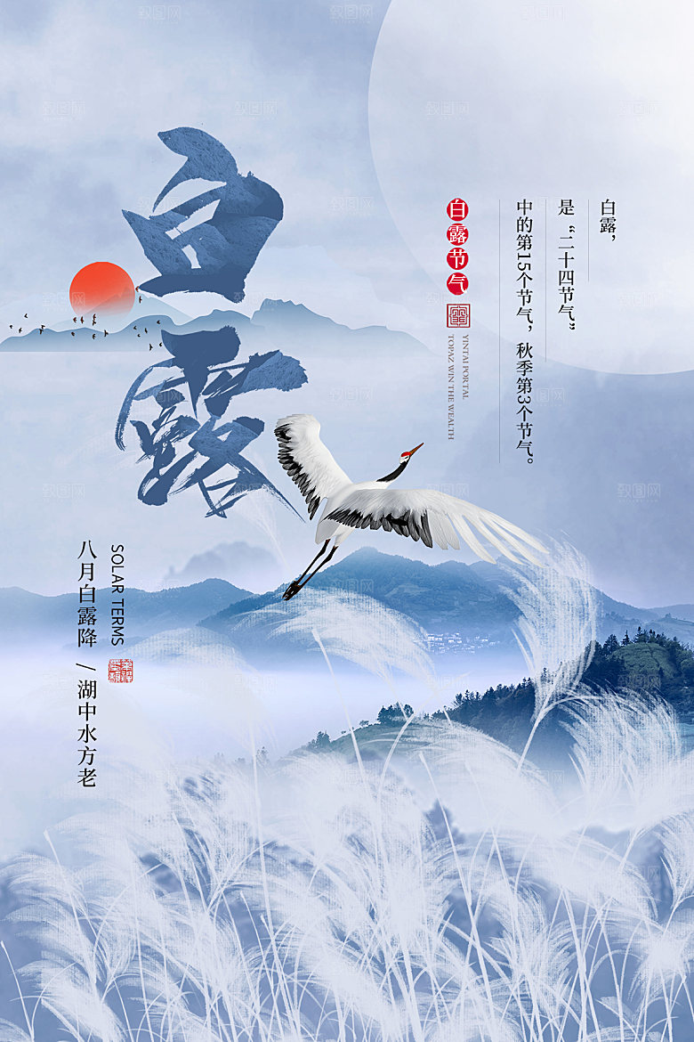 传统节气白露海报模板