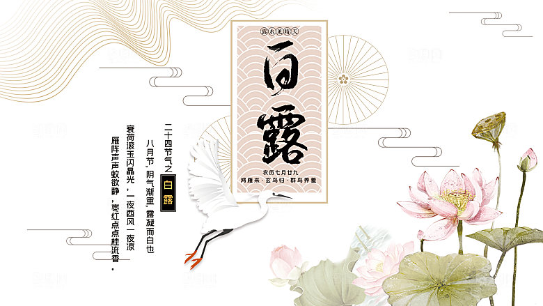 白露节气简约大气海报