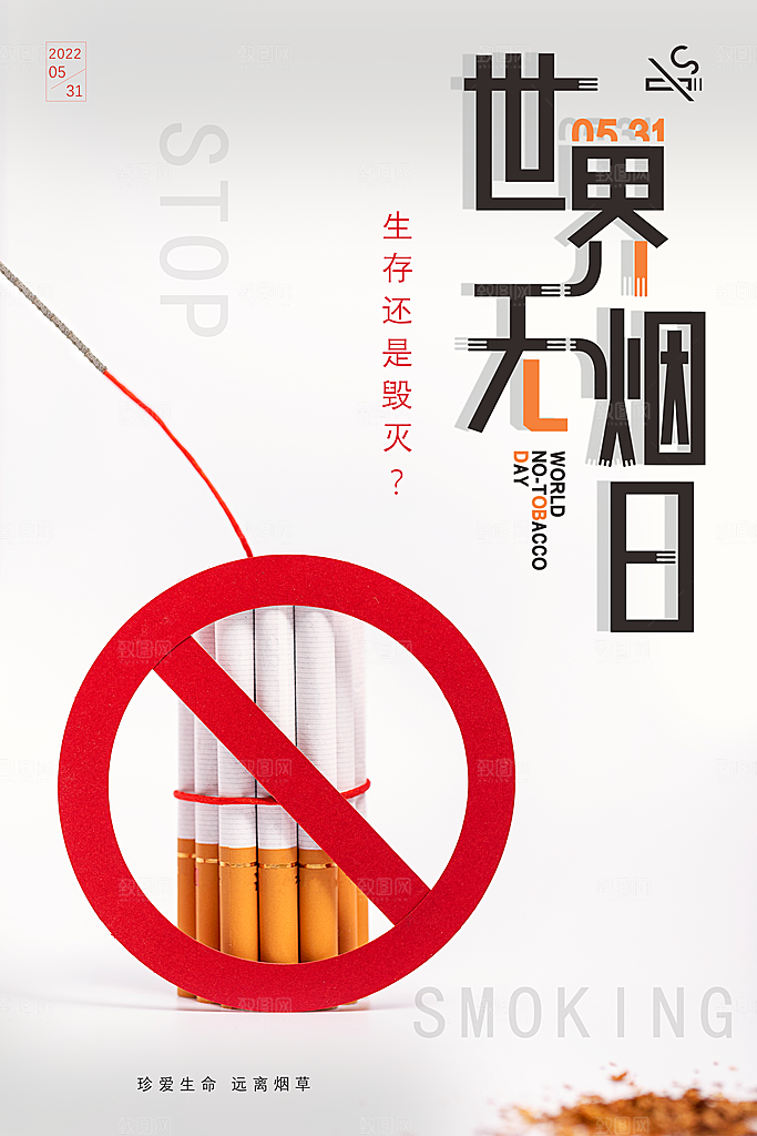 世界无烟日禁止吸烟公益广告宣传海报