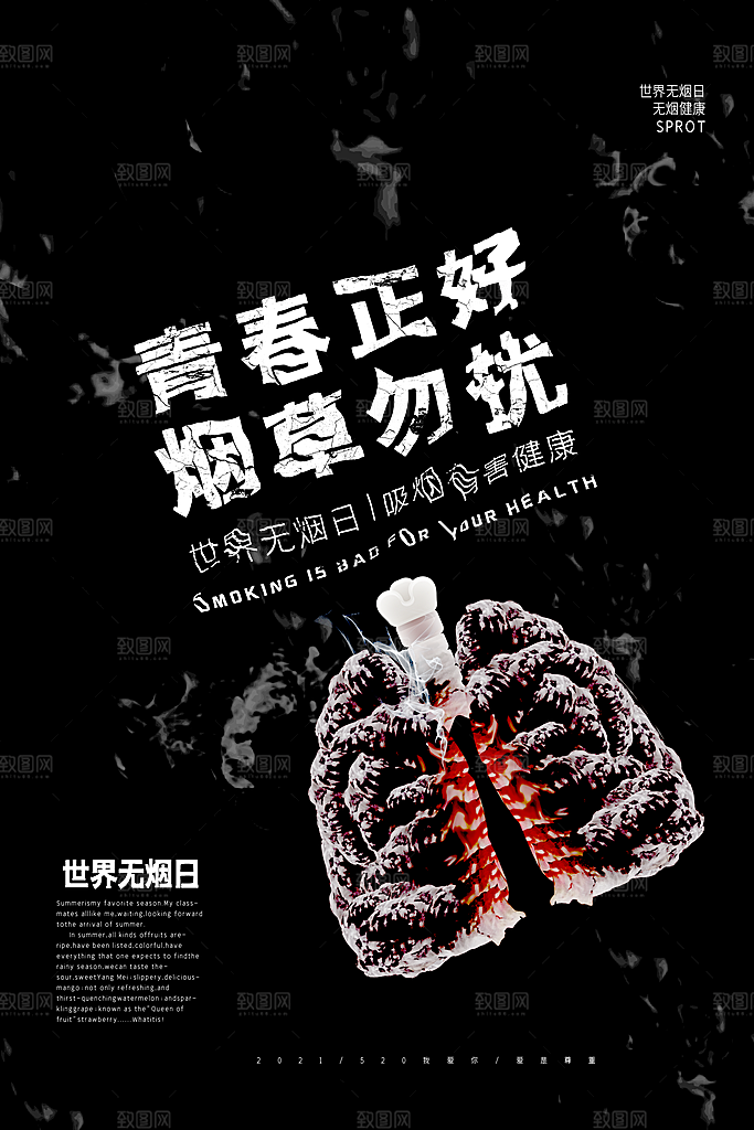 世界无烟日禁止吸烟公益广告宣传海报