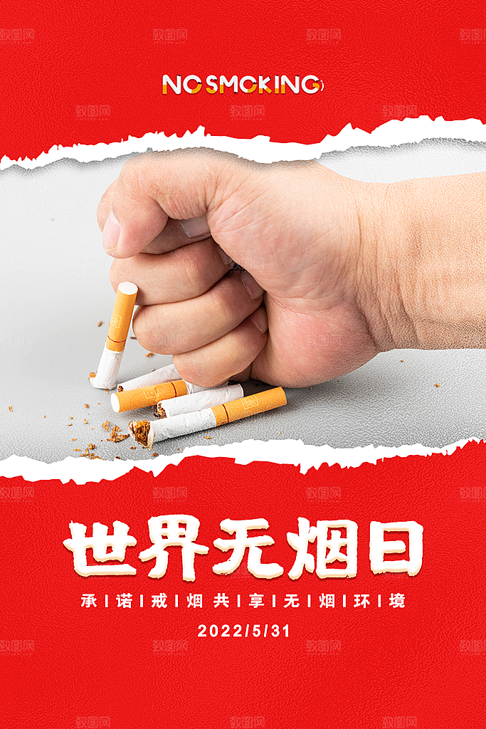 世界无烟日禁止吸烟公益广告宣传海报