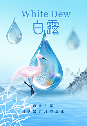 白露节气二十四节气海报