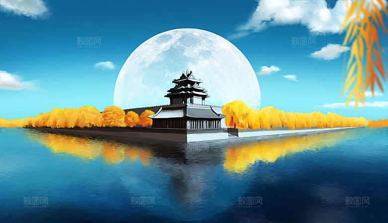 寒露中国传统节日二十四节气宣传插画海报