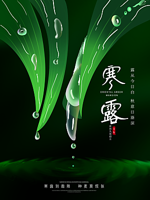 寒露节气简约大气海报