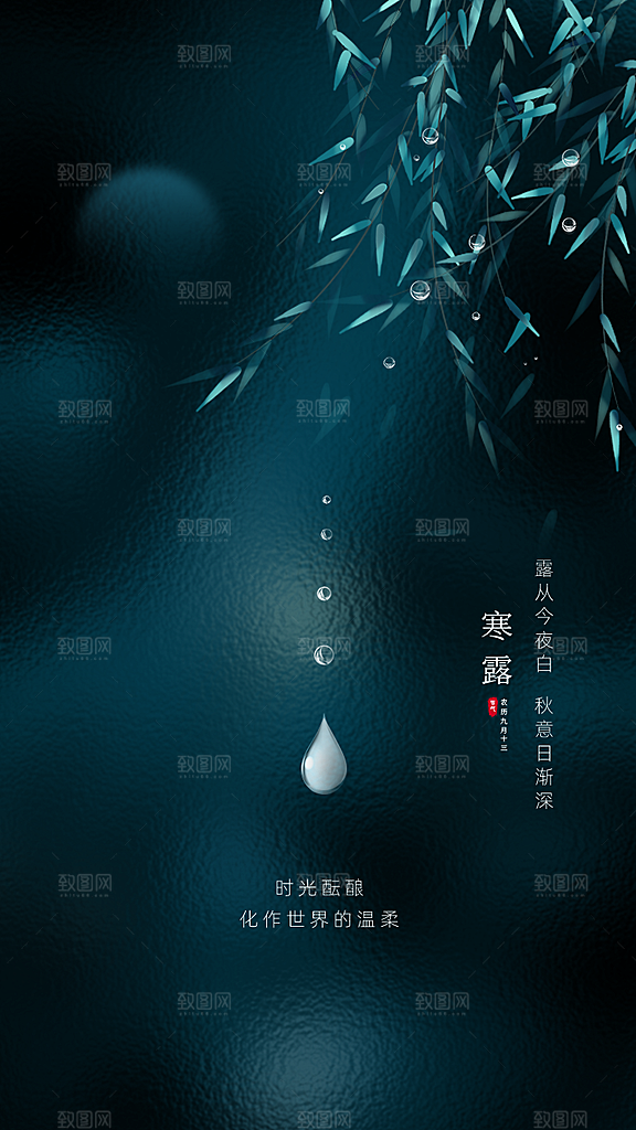 简约大气寒露节气海报