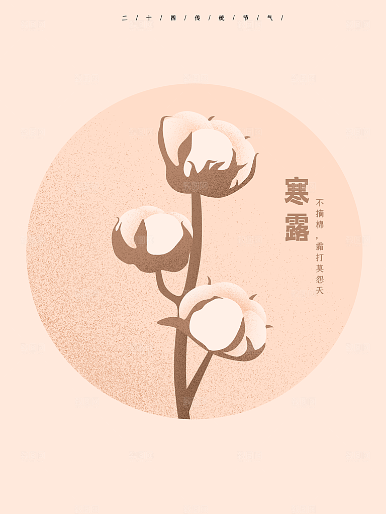 中国传统节日寒露二十四节气宣传海报