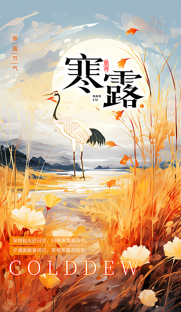 传统节气寒露海报模板