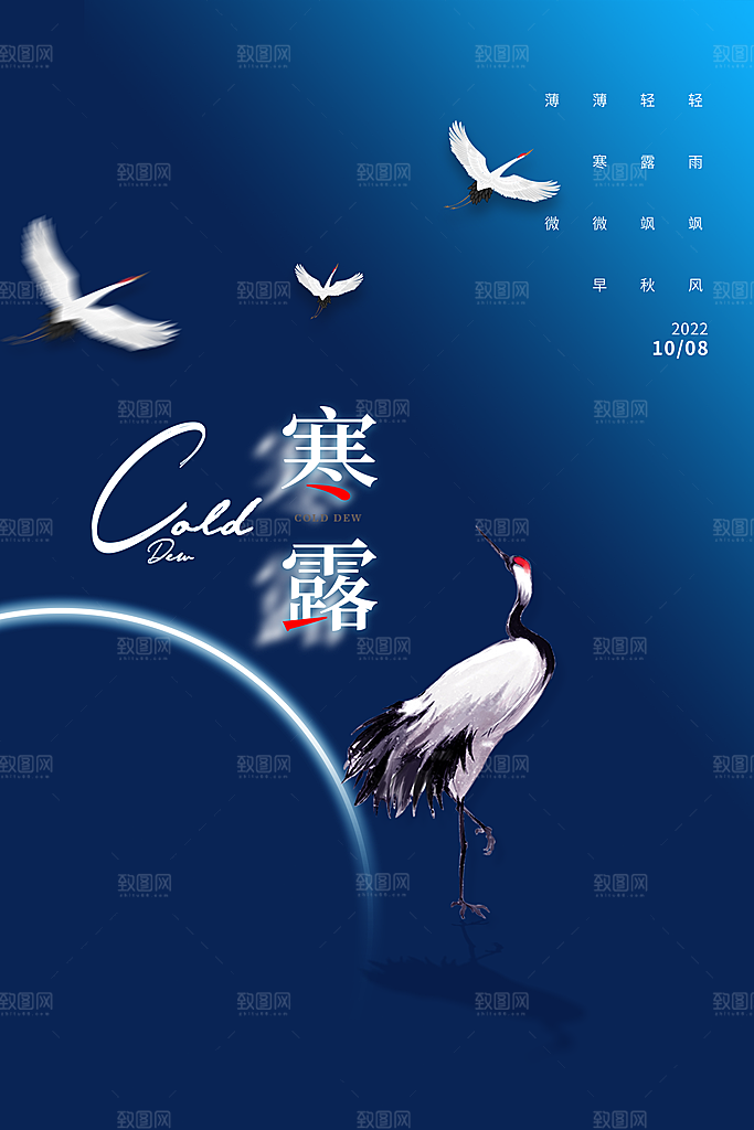 简约大气寒露节气海报