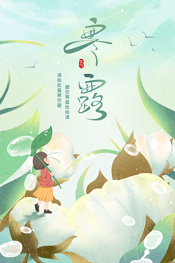 简约大气寒露节气海报