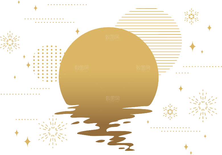 简约大气中秋节装饰免扣元素