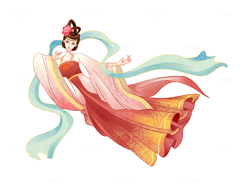 简约大气中秋节嫦娥奔月插画素材