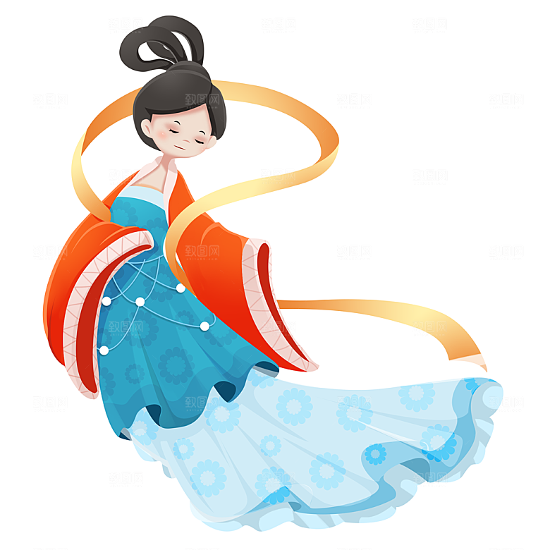 简约大气中秋节嫦娥奔月插画素材
