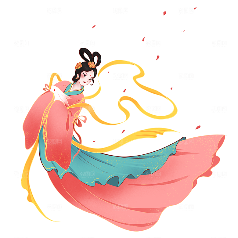 中秋节嫦娥奔月插画元素