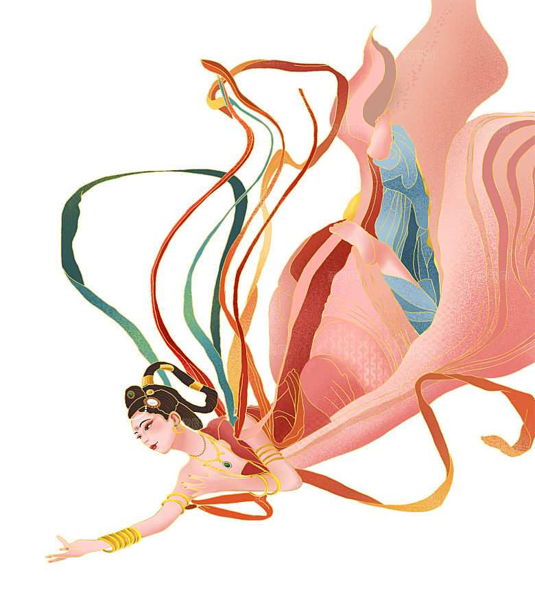 简约大气中秋节嫦娥奔月插画素材