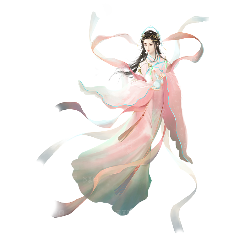 简约大气中秋节嫦娥奔月插画素材