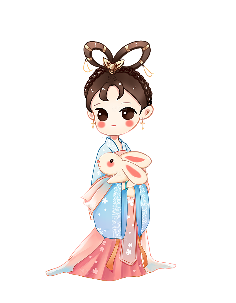 中秋节嫦娥奔月插画元素