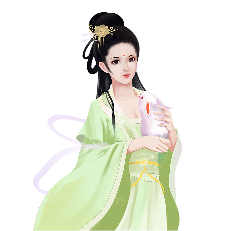 中秋节嫦娥奔月插画元素