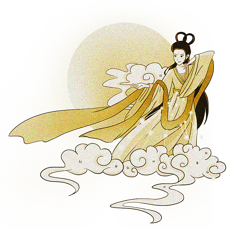 简约大气中秋节嫦娥奔月插画素材