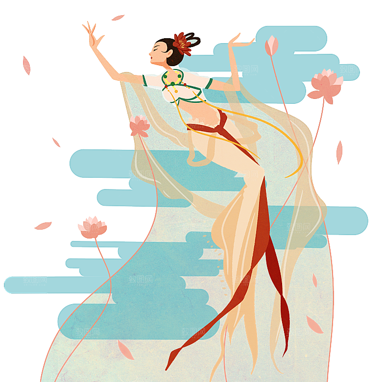 中秋节嫦娥奔月插画元素