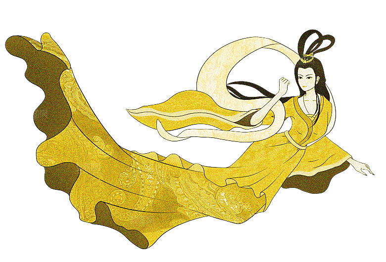 简约大气中秋节嫦娥奔月插画素材