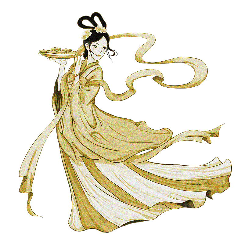 简约大气中秋节嫦娥奔月插画素材