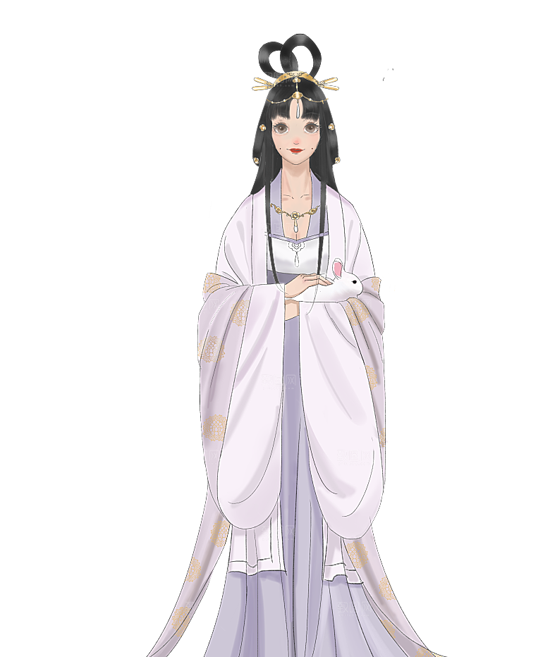 中秋节嫦娥奔月插画元素