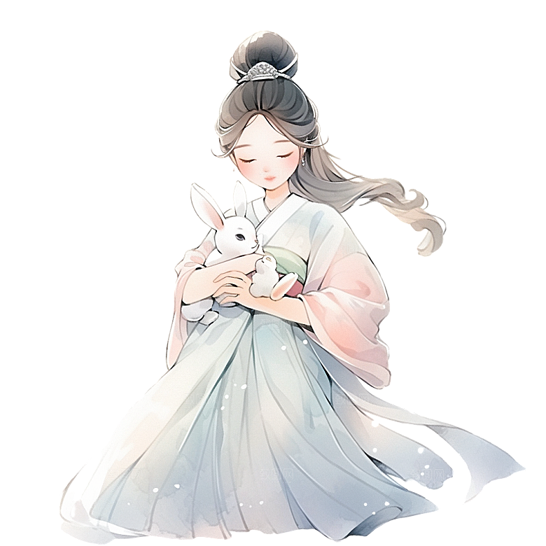 中秋节嫦娥奔月插画元素