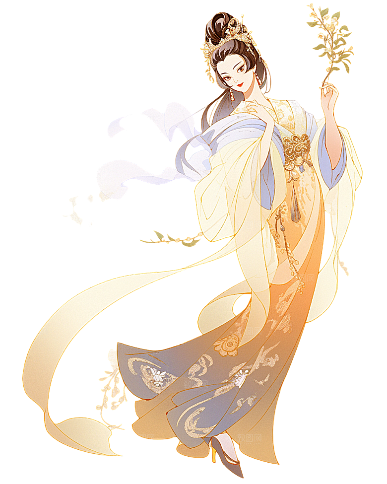 中秋节嫦娥奔月插画元素